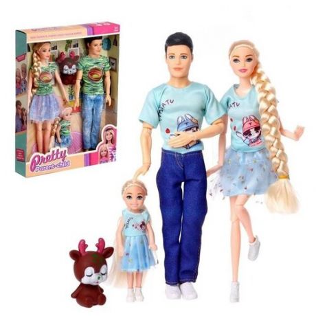 Набор кукол «Счастливая семья» с аксессуарами микс
