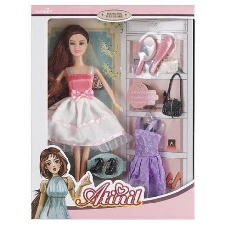 Кукла Atinil в коротком платье в наборе с дополнительным платьем и аксессуарами, 28см - Junfa Toys [WJ-22265]
