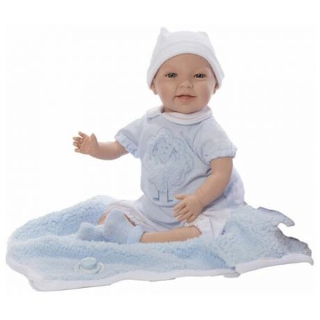 Кукла Младенец Nines 45см SUSI WOOL мягконабивной с пледом (N1061B)