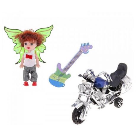Кукла-малышка с крыльями и мотоциклом