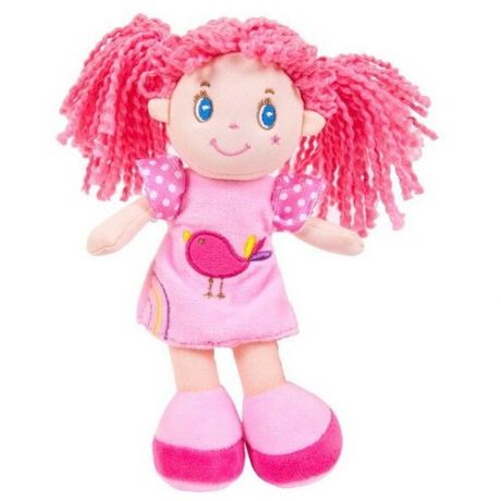 Кукла, с розовыми волосами в розовом платье, мягконабивная, 20 см, игрушка Creation M6010