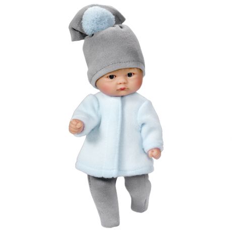 Кукла-пупсик Asi 114021 - 20 см (в шапочке и костюмчике серо-голубого цвета)