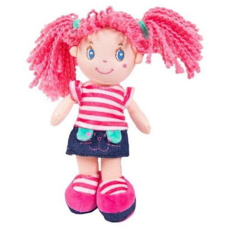 Кукла, с розовыми волосами в джинсовой юбочке, мягконабивная, 20 см, игрушка Creation M6016