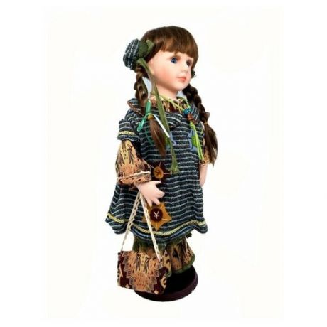 Керамическая фарфоровая кукла BLT в коричневом, высота 52 см