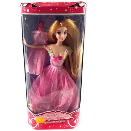 Кукла в платье с розой