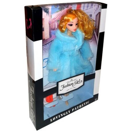 Кукла Фэшн Рост — 30см. Голубая шубка. Fashion Girl