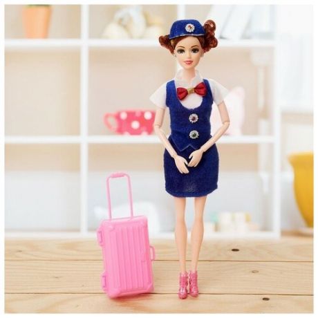 Кукла-модель шарнирная Стюардесса с аксессуарами, микс 4438601 .