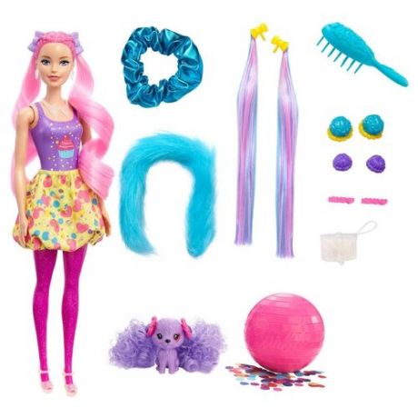 Mattel Barbie Кукла Сюрприз из серии Блеск: Сменные прически в непрозрачной упаковке 25 сюрпризов HBG39
