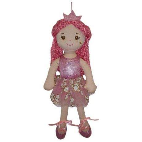 Кукла ABtoys Мягкое сердце, мягконабивная Принцесса в розовом блестящем платье и короной, 38 см