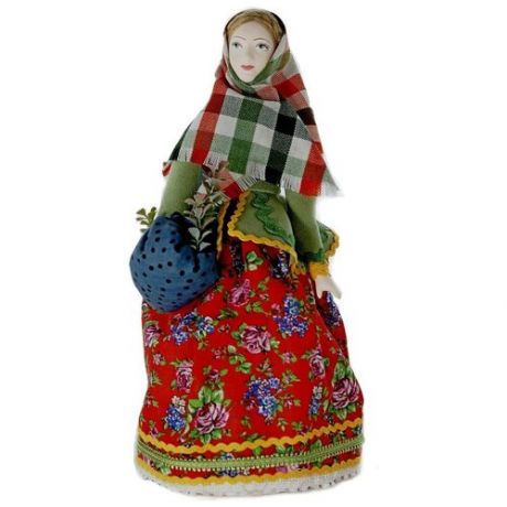 Кукла коллекционная фарфоровая в русском костюме Троицын день