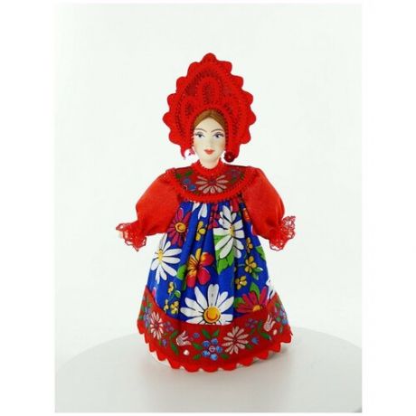 Кукла коллекционная Потешного промысла девичий праздничный костюм.