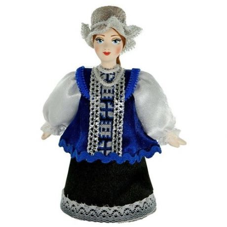 Кукла коллекционная Потешного промысла в праздничном девичьем костюме.