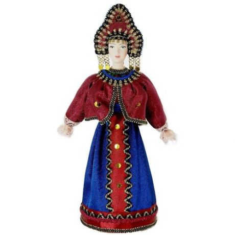 Кукла коллекционная фарфоровая Девушка в праздничном костюме.