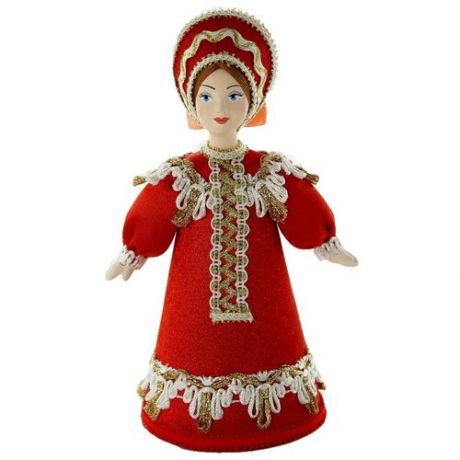 Кукла коллекционная Потешного промысла в девичьем праздничном костюме.