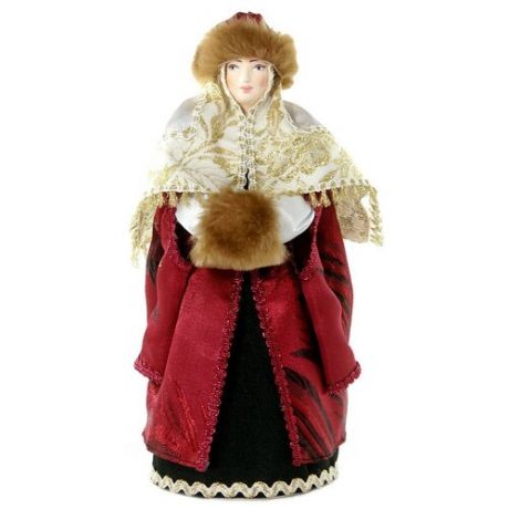 Кукла коллекционная Потешного промысла Боярыня в зимней одежде с муфтой.