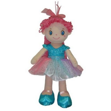 Кукла ABtoys Мягкое сердце, с розовыми волосами в голубой пачке, мягконабивная, 20 см