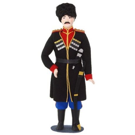 Кукла коллекционная Потешного промысла в военном мундире Кубанского казака.