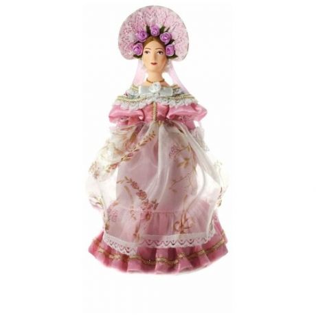 Кукла коллекционная Потешного промысла Пушкинская дама в летнем капоре и платье.