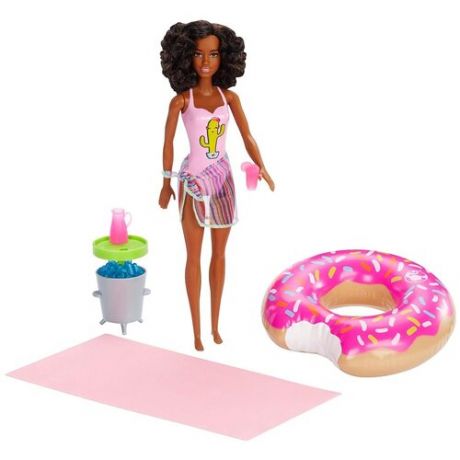 Barbie Mattel Кукла Барби - В бассейне, мулатка (Barbie Pool Party Dark Hair Doll)