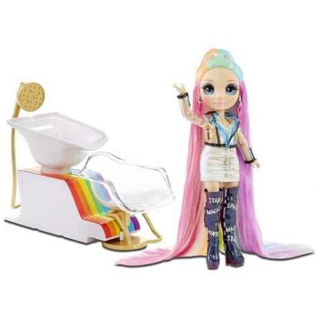 Игровой набор Рейнбоу Хай - Салон красоты (Rainbow High Salon Playset with Rainbow of DIY Washable Hair Color Foam for Kids and Dolls)