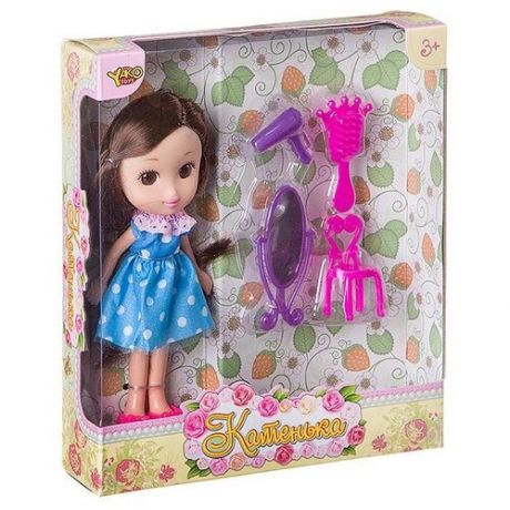 Кукла Yako Катенька с набором Красотка 16,5 см M7068