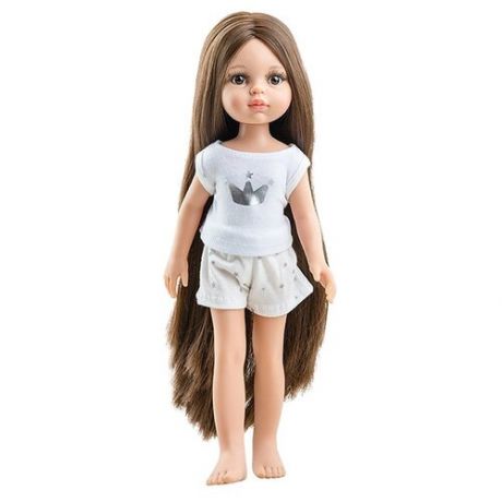 Кукла Paola Reina Кэрол, шатенка с длинными волосами, в пижаме, 32 см, 13213