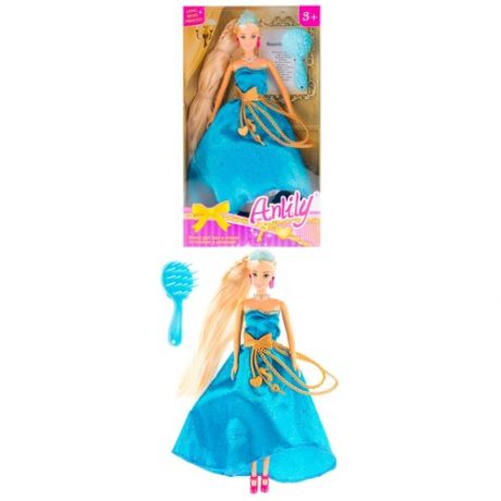 Кукла принцесса в голубом платье для детей от 3-х лет/Кукла с гнущимися руками и ногами/Кукла с длинными волосами