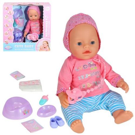 Детская игрушка кукла для девочек Пупс, с аксессуарами, пьет- писает, в/к 37*18,5*35,5 см