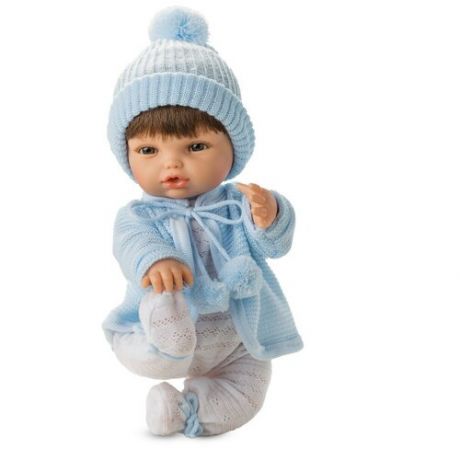 Кукла Berjuan Posturitas Grande в голубой вязаной кофте, 32 см, 2401