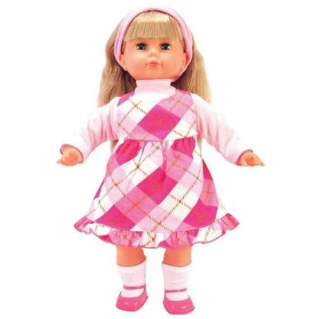 Милана мягконабивная кукла ростом 45 см в клетчатом сарафане от 3 лет