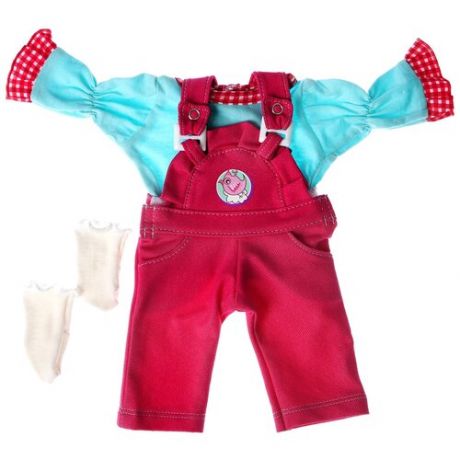 Колибри Комбинезон с рубашкой и носочками для кукол 38-42 см розовый/голубой