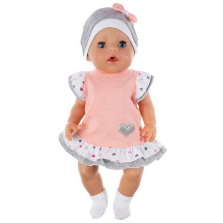 Платье, шапочка и носки для куклы Baby Born ростом 43 см (880)