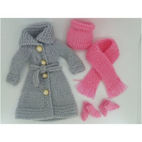 Пальто, шапочка, шарф, носочки и варежки "NewYork" - набор одежды для куклы Барби