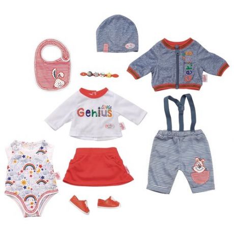 Zapf Creation Комплект одежды для кукол Baby Born Супер набор Делюкс 826928 серый/белый/красный