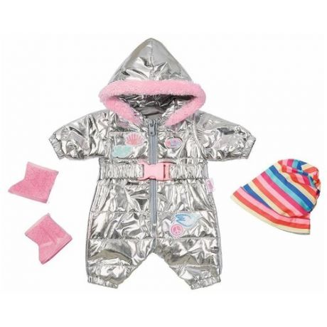 Комбинезон для куклы Baby Born 826942/ Одежда для кукол / Одежда для Беби Бона Делюкс зимний костюм, шапка, сапожки Zapf Creation