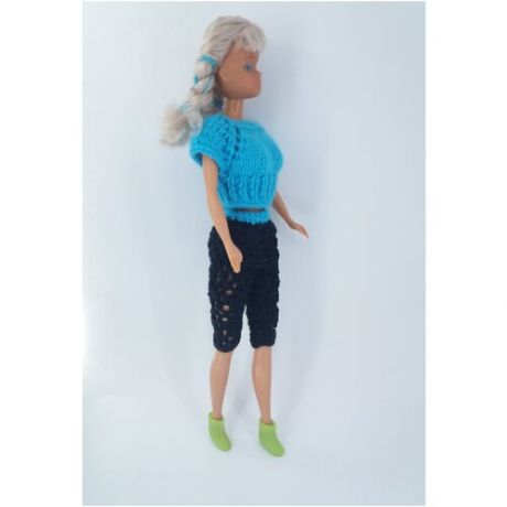 Бриджи и кроп-свитер с коротким рукавом для кукол Barbie (комплект "KropLook")