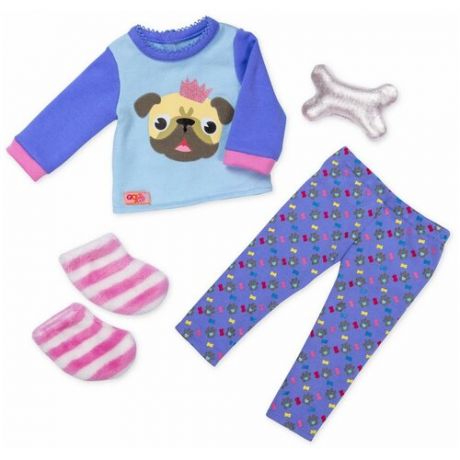Комплект одежды для куклы с пижамой Our generation «Бульдог» OG30390