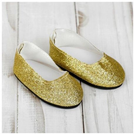 Туфли для куклы «Блёстки», длина стопы: 7 см, цвет золото