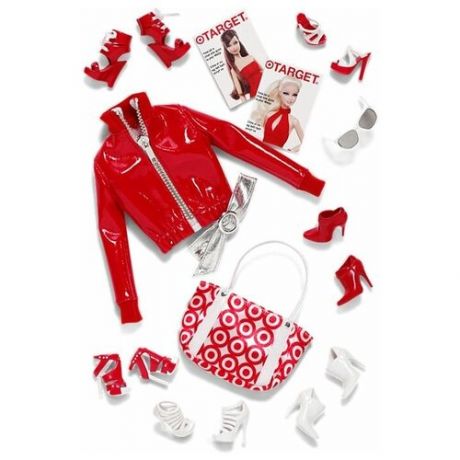 Комплект одежды и аксессуаров Barbie Basics Look No. 02—Collection Red (Набор №2 из Красной Коллекции для кукол Барби)