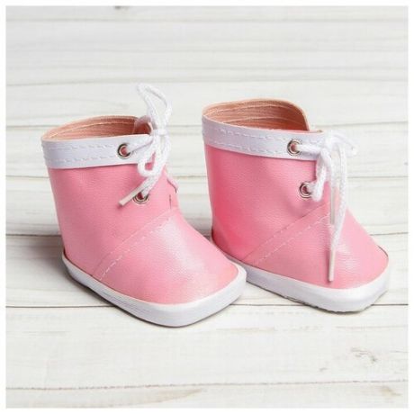 Ботинки для куклы Завязки, длина подошвы: 7,6 см, 1 пара, цвет нежно-розовый 3495203 .