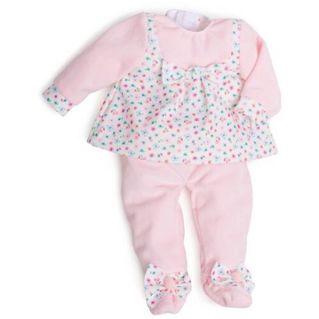 Berjuan Berjuan Одежда для кукол Берхуан (Бержуан) (Vestido Newborn Arrullo Rosa) 45 см - Костюм розовый в горошек