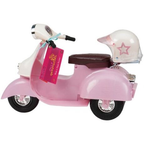 Скутер со шлемом для куклы Our generation 46 см; розовый 11526-2