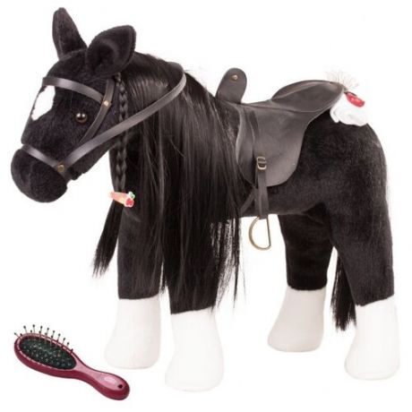 Лошадка для кукол Gotz - черная (с седлом и уздечкой)