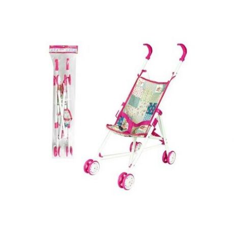 Прогулочная коляска Наша игрушка Пэчворк M7489-1 розовый/бежевый