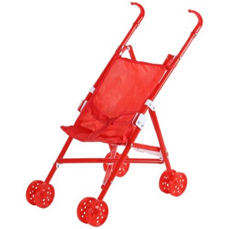 Прогулочная коляска- трость для кукол, детские ролевые игрушки, игра в "дочки- матери", цвет красный , пластик, игрушка для детей, игрушка для девочек в/к 35*24*48,5 см
