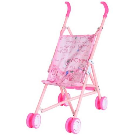 Прогулочная коляска- трость для кукол, складная, детские ролевые игрушки, игра в "дочки- матери", цвет розовый, металл, игрушка для детей, игрушка для девочек, в/к 45*22*53 см