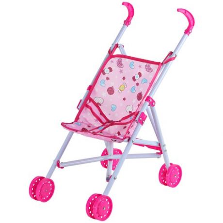 Прогулочная коляска- трость для кукол, складная, детские ролевые игрушки, игра в "дочки- матери", пластик, игрушка для детей, игрушка для девочек, цвет розовый, в/к 36*24*50 см