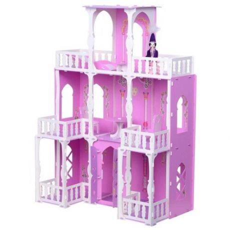 KRASATOYS кукольный домик "Малика", 000278, бело-розовый