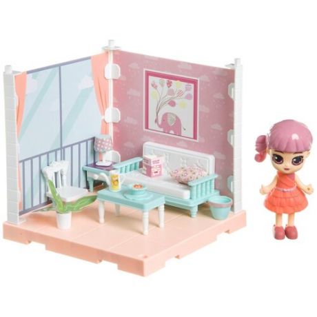 BONDIBON кукольный домик Куколки Oly Гостиная ВВ4490, розовый/голубой