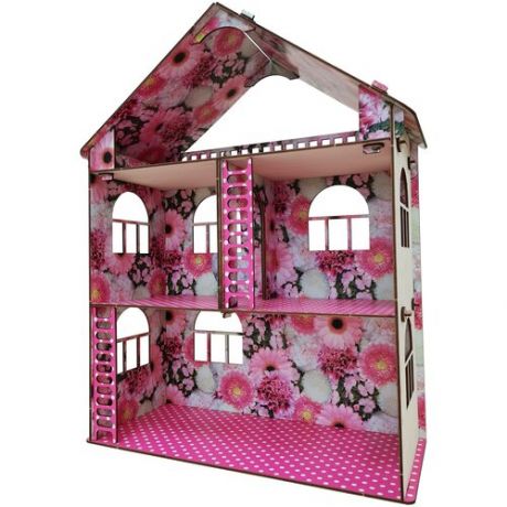 Домик для кукол из дерева "Прованс"/Кукольный для игрушек/Деревянный дом/Модель домика